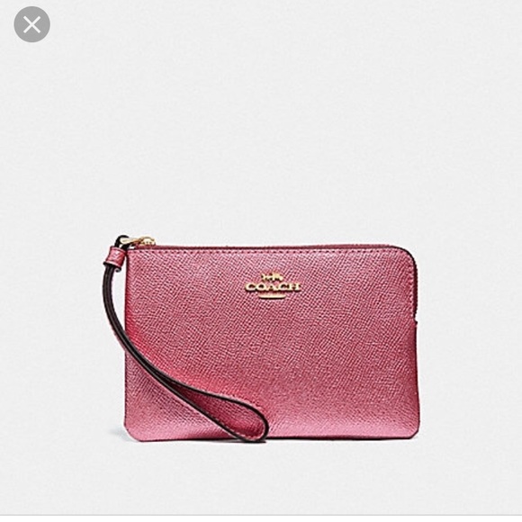 Coach Handbags - ⬇️$55 Coach Metallic Pink Wristlet